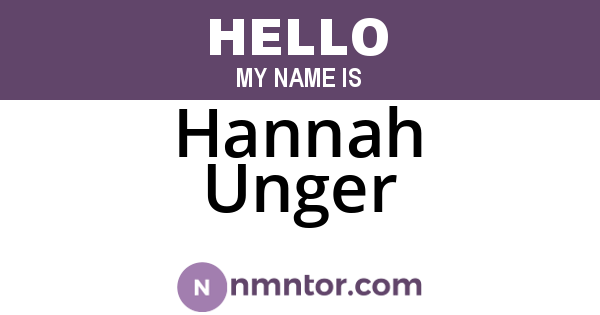 Hannah Unger