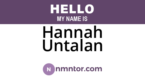 Hannah Untalan