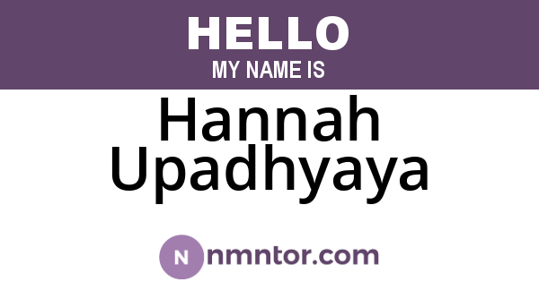 Hannah Upadhyaya