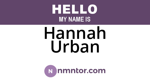 Hannah Urban