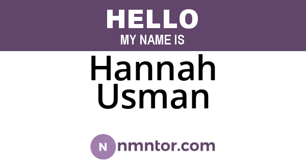 Hannah Usman
