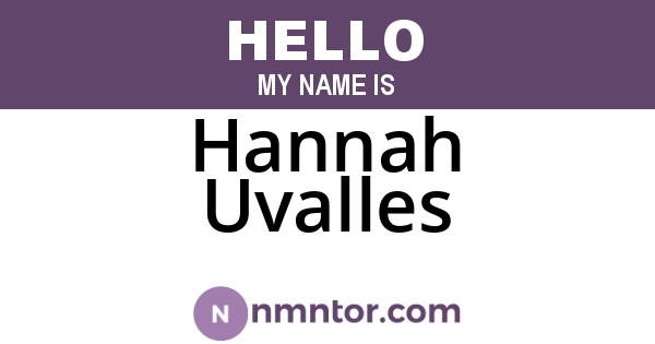 Hannah Uvalles