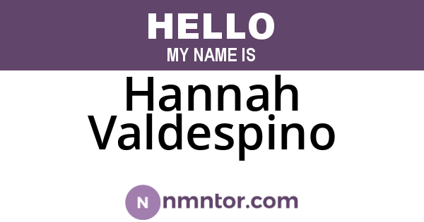 Hannah Valdespino