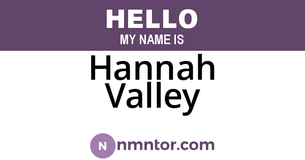 Hannah Valley