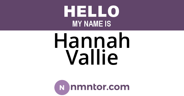 Hannah Vallie