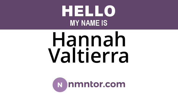 Hannah Valtierra