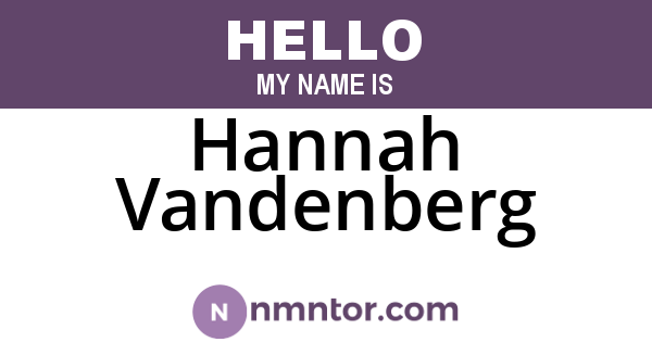 Hannah Vandenberg