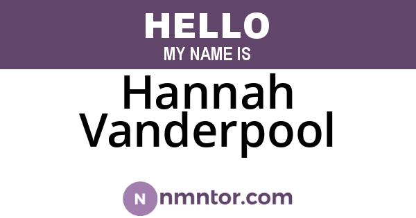 Hannah Vanderpool