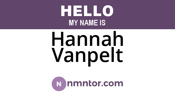 Hannah Vanpelt