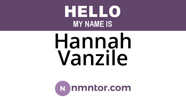 Hannah Vanzile