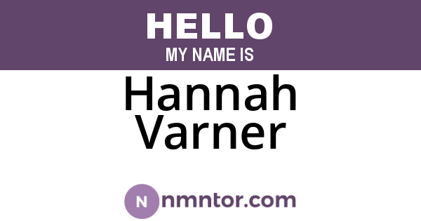Hannah Varner