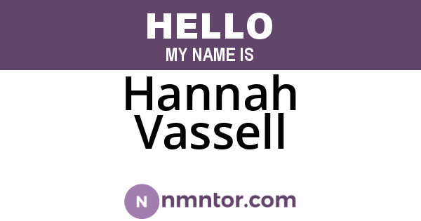 Hannah Vassell