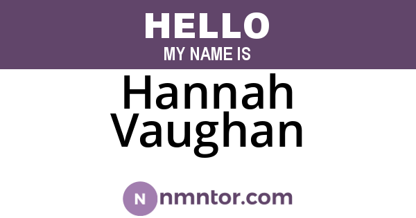 Hannah Vaughan