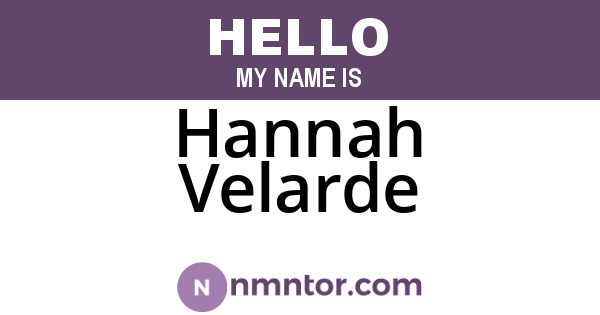 Hannah Velarde