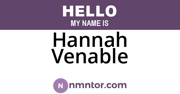 Hannah Venable