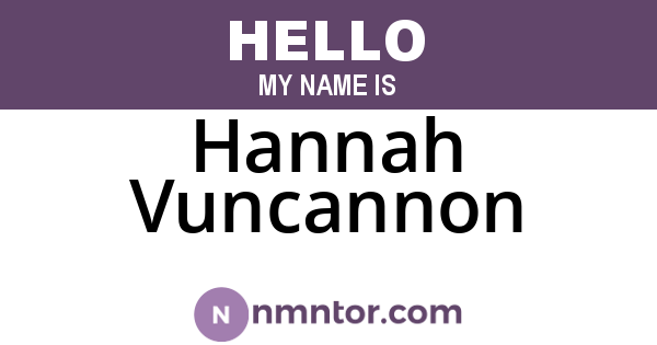 Hannah Vuncannon