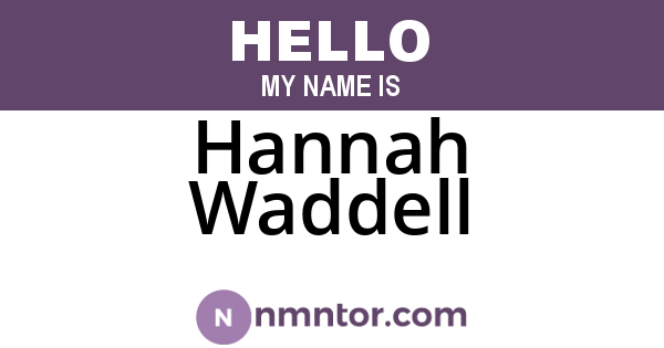 Hannah Waddell