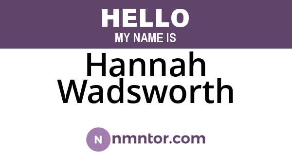 Hannah Wadsworth