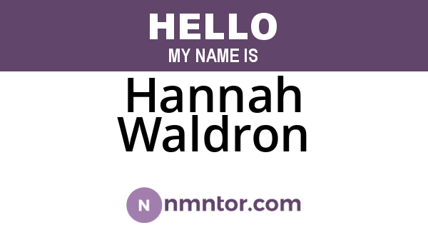 Hannah Waldron