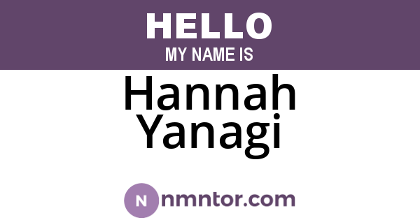 Hannah Yanagi