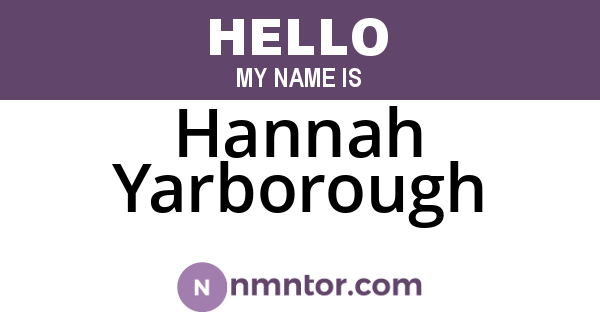 Hannah Yarborough