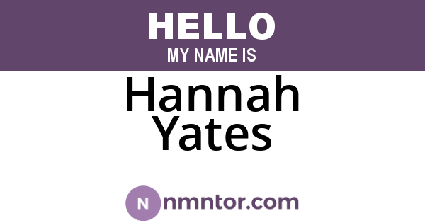 Hannah Yates