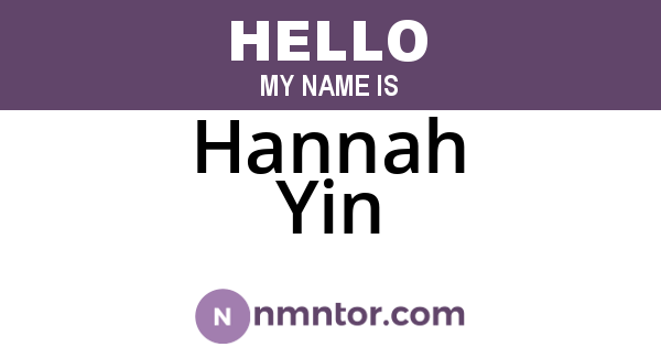 Hannah Yin