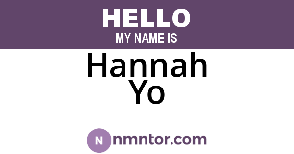 Hannah Yo