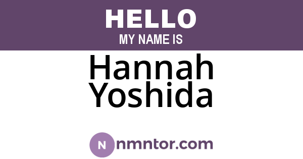 Hannah Yoshida