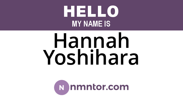 Hannah Yoshihara