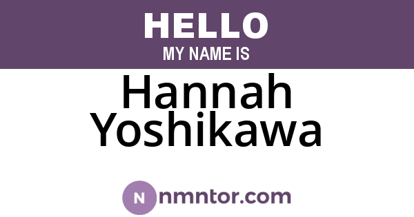 Hannah Yoshikawa