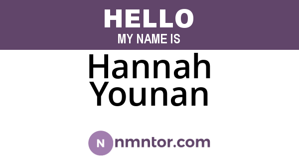 Hannah Younan