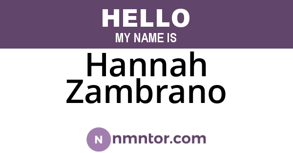 Hannah Zambrano