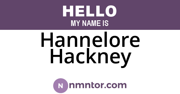 Hannelore Hackney