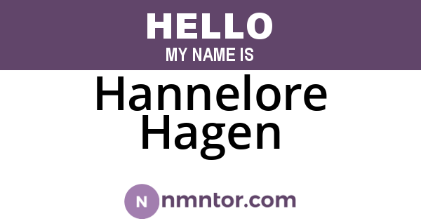 Hannelore Hagen