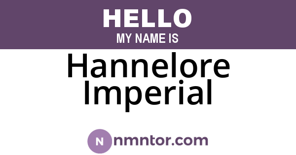 Hannelore Imperial