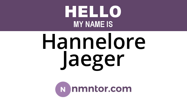 Hannelore Jaeger