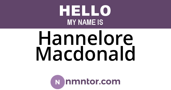 Hannelore Macdonald