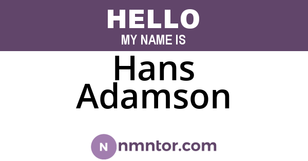 Hans Adamson