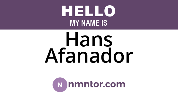 Hans Afanador