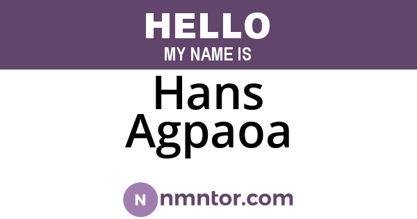Hans Agpaoa