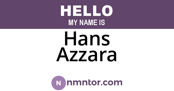 Hans Azzara