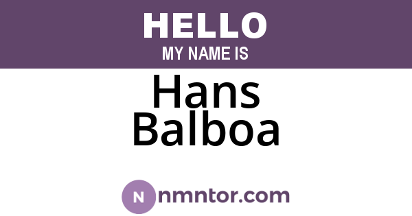 Hans Balboa