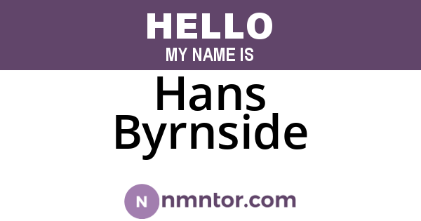 Hans Byrnside