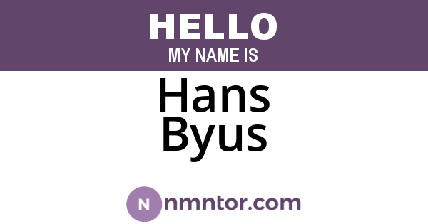 Hans Byus