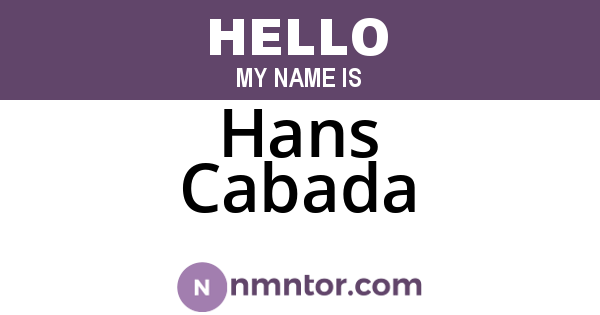 Hans Cabada