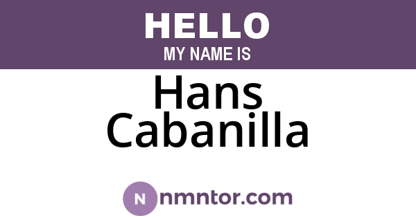 Hans Cabanilla