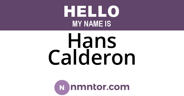Hans Calderon