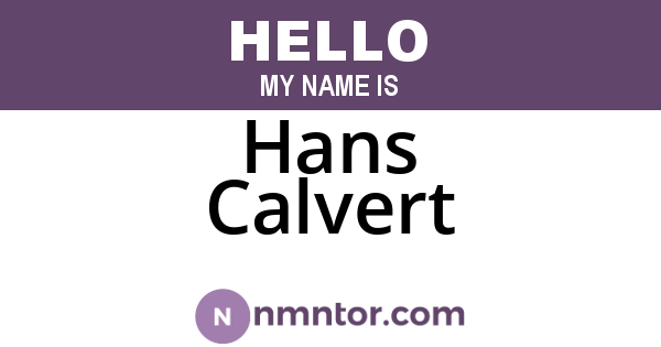 Hans Calvert