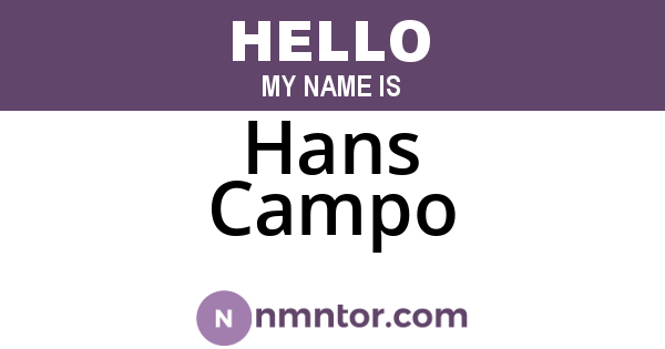 Hans Campo